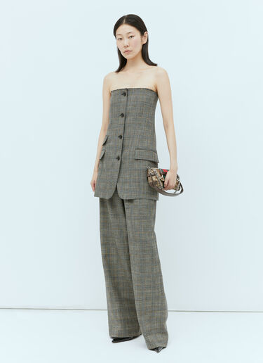 Prince Of Wales Wool Mini Dress Gucci Prince Of Wales Wool Mini Dress Grey guc0254003