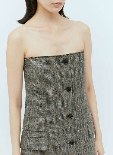 Prince Of Wales Wool Mini Dress Gucci Prince Of Wales Wool Mini Dress Grey guc0254003