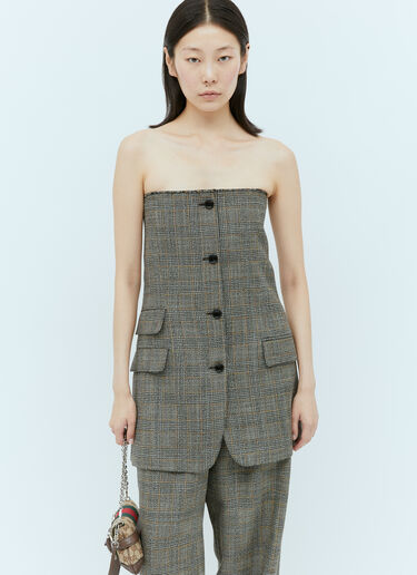 Prince Of Wales Wool Mini Dress Gucci Prince Of Wales Wool Mini Dress Grey guc0254003