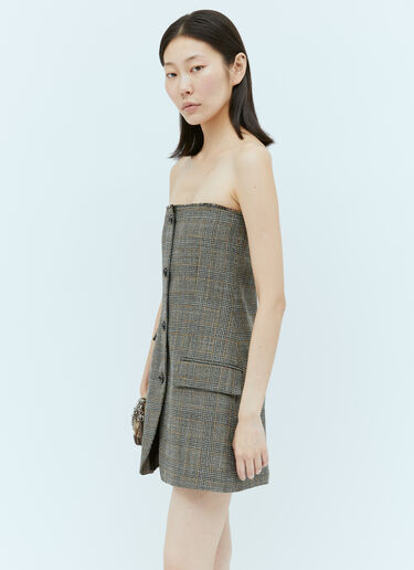 Prince Of Wales Wool Mini Dress Gucci Prince Of Wales Wool Mini Dress Grey guc0254003
