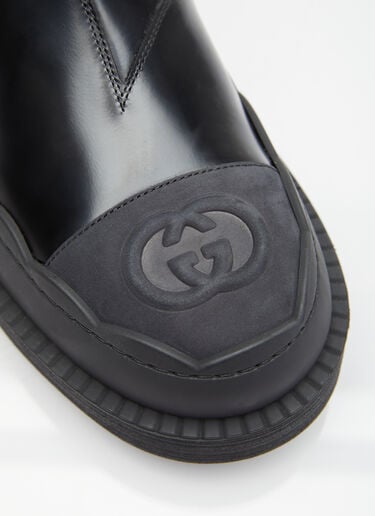 인터로킹 G 가죽 부츠 Gucci 인터로킹 G 가죽 부츠 블랙 guc0254025