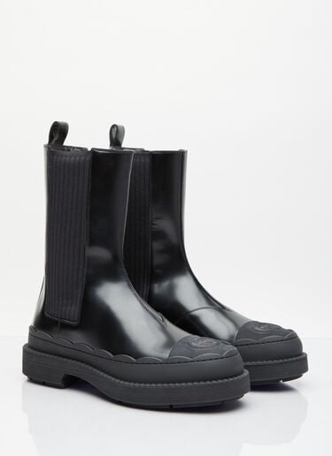 인터로킹 G 가죽 부츠 Gucci 인터로킹 G 가죽 부츠 블랙 guc0254025