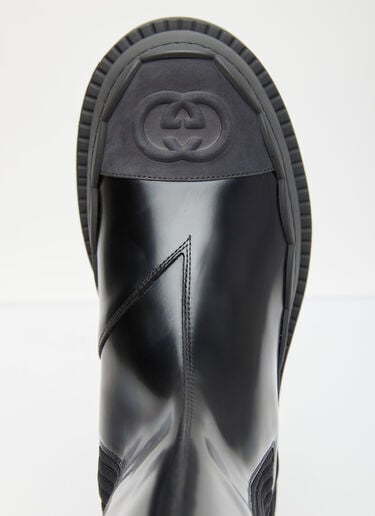 인터로킹 G 가죽 부츠 Gucci 인터로킹 G 가죽 부츠 블랙 guc0254025