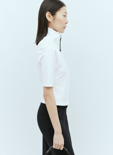 Gucci Shiny Lycra Zip-Up Top White guc0255018