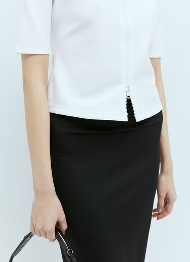 Gucci Shiny Lycra Zip-Up Top White guc0255018