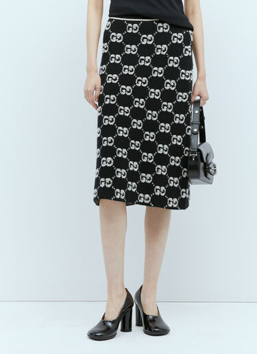 Gucci 인터로킹 GG 울 미디 스커트  블랙 guc0255019