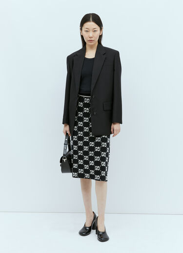 Gucci 인터로킹 GG 울 미디 스커트  블랙 guc0255019