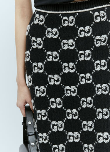 Gucci 인터로킹 GG 울 미디 스커트  블랙 guc0255019