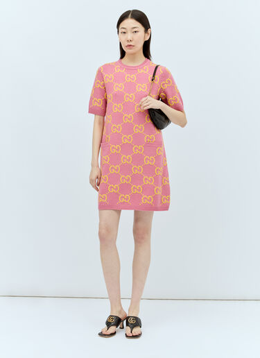 GG Wool Mini Dress Gucci GG Wool Mini Dress Pink guc0255020