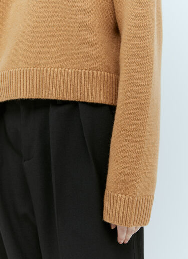 Logo Intarsia Wool Knit Sweater Gucci Logo Intarsia Wool Knit Sweater Beige guc0255027