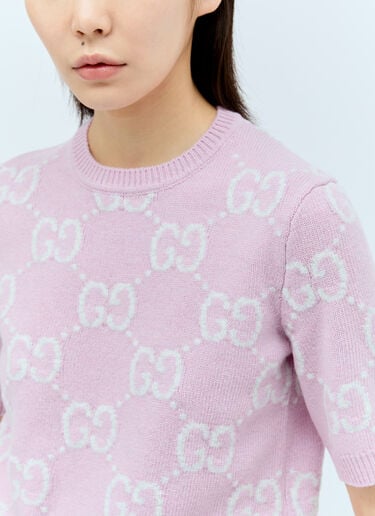 GG Knit Wool Top Gucci GG Knit Wool Top Pink guc0255029