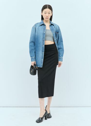 リブステッチウールトップス Gucci リブステッチウールトップス グレー guc0255030