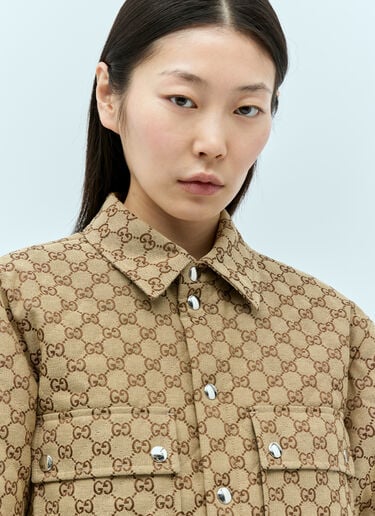 GG Canvas Overshirt Gucci GG Canvas Overshirt Brown guc0255034