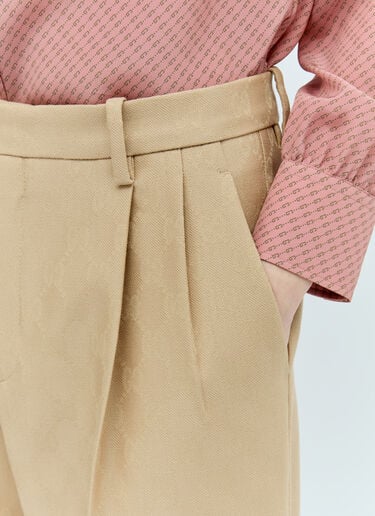 인터로킹 G 울 팬츠 Gucci 인터로킹 G 울 팬츠 베이지 guc0255038