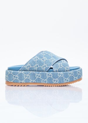 Gucci GGデニムプラットフォームサンダル ブルー guc0255083