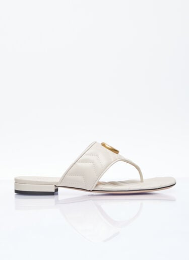 Gucci 더블 G 끈 슬라이드 화이트 guc0255097