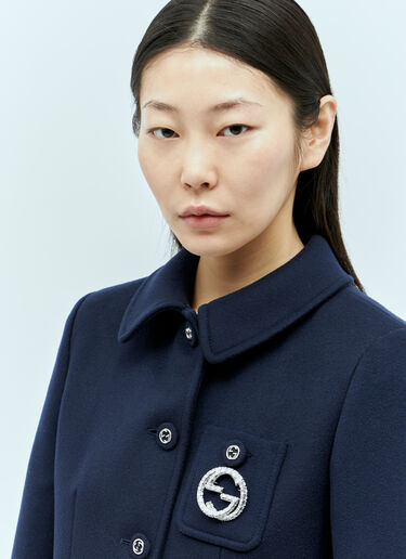 Gucci 크리스털 인터로킹 G 브로치 실버 guc0255119