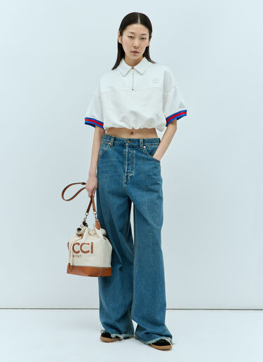 Gucci 로고 프린트 조절끈 숄더백 베이지 guc0255152