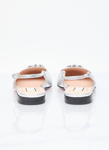 Crystal Logo Ballerina Flats Gucci Crystal Logo Ballerina Flats Silver guc0255187