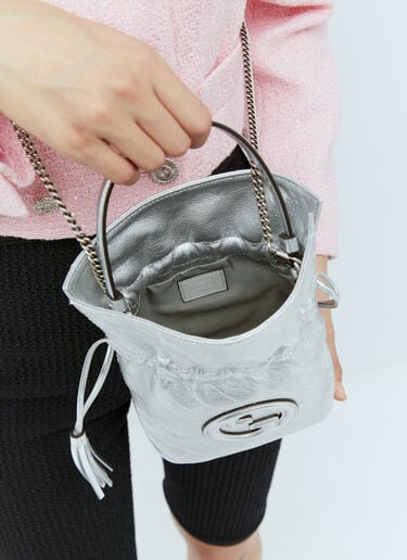 GG Blondie Mini Bucket Bag Gucci GG Blondie Mini Bucket Bag Silver guc0255216