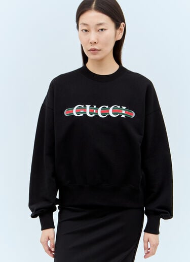 Logo Print Sweatshirt Gucci Logo Print Sweatshirt Black guc0257011