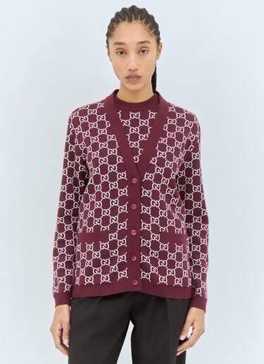 Gucci Reversible GG Wool Jacquard Cardigan Red guc0257033