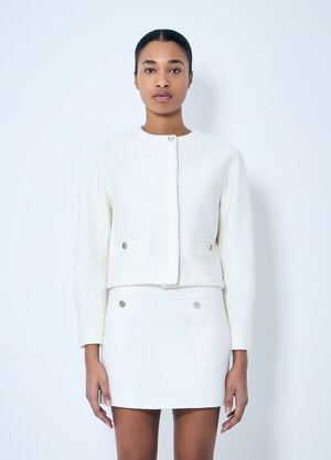 Gucci Wool-Blend Boucle Jacket White guc0259003