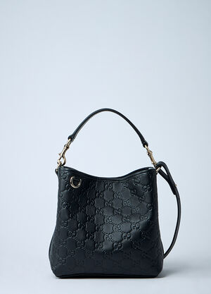 Gucci Small GG Emblem Bucket Bag Black guc0261013