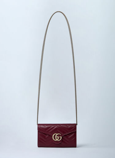 GG Marmont Wallet On Chain Gucci GG Marmont Wallet On Chain Bordeaux guc0261032