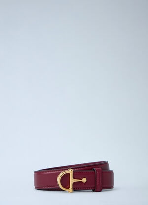 Gucci Half Horsebit Leather Belt Bordeaux guc0261039