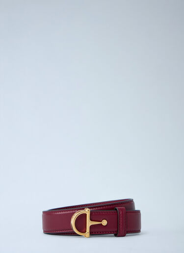 Gucci Half Horsebit Leather Belt Bordeaux guc0261039