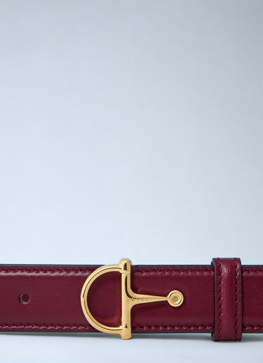 Gucci Half Horsebit Leather Belt Bordeaux guc0261039