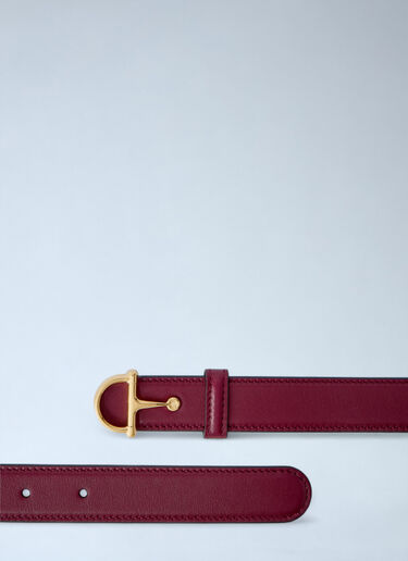 Gucci Half Horsebit Leather Belt Bordeaux guc0261039