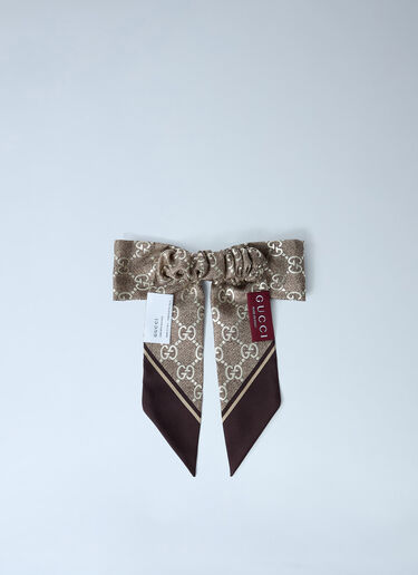 Gucci Silk Bow Scrunchie Camel guc0261041