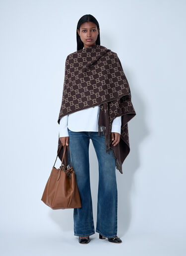 GG Wool Jacquard Cape Gucci GG Wool Jacquard Cape Brown guc0261042
