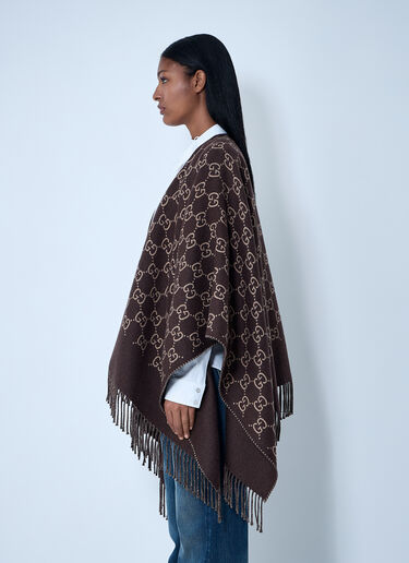 GG Wool Jacquard Cape Gucci GG Wool Jacquard Cape Brown guc0261042