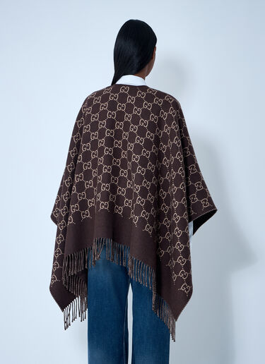 GG Wool Jacquard Cape Gucci GG Wool Jacquard Cape Brown guc0261042