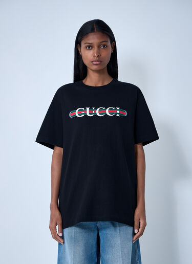 Logo Motif T-Shirt Gucci Logo Motif T-Shirt Black guc0261091
