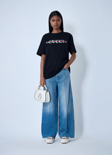 Logo Motif T-Shirt Gucci Logo Motif T-Shirt Black guc0261091