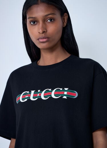Logo Motif T-Shirt Gucci Logo Motif T-Shirt Black guc0261091