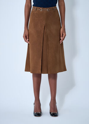 Gucci Suede Midi Skirt Camel guc0261099
