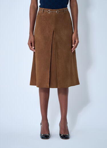 Suede Midi Skirt Gucci Suede Midi Skirt Camel guc0261099