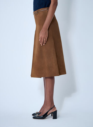 Suede Midi Skirt Gucci Suede Midi Skirt Camel guc0261099