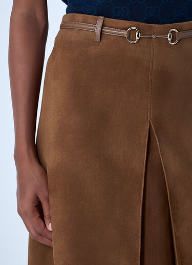 Suede Midi Skirt Gucci Suede Midi Skirt Camel guc0261099