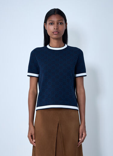 Gucci GG Jacquard Top Navy guc0261109
