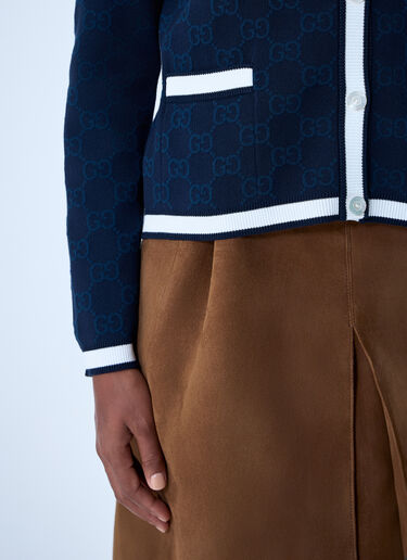 Gucci GG Fine Cotton Cardigan Navy guc0261110