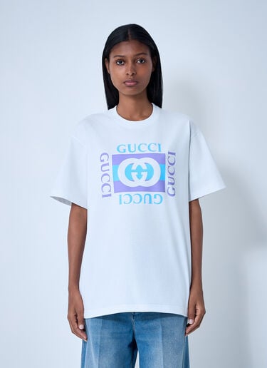 Gucci Logo Motif T-Shirt White guc0261117