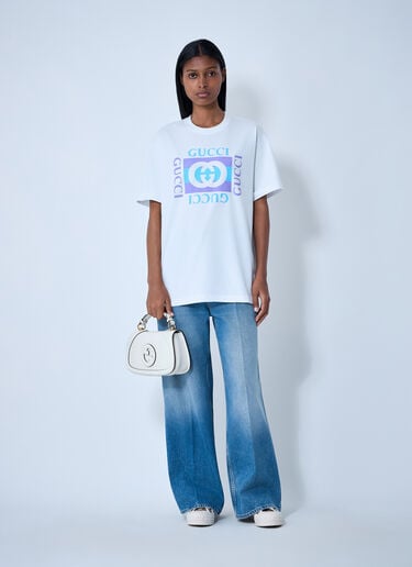 Gucci Logo Motif T-Shirt White guc0261117