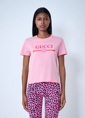 Gucci Logo Motif T-Shirt Pink guc0261118