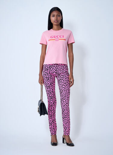 Logo Motif T-Shirt Gucci Logo Motif T-Shirt Pink guc0261118